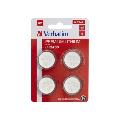 Литиева батерия Verbatim, CR2430, 3 V, 4 броя