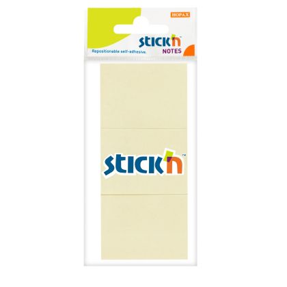 Stick'n Самозалепващи се листчета, 38 x 51 mm, пастелни, жълти, 100 листа, 3 броя