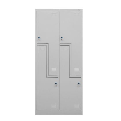 Гардероб RFG, двоен, метален, Z-образни врати, 800 х 450 х 1850 mm, сив