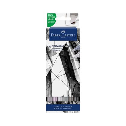 Faber-Castell Маркер Goldfaber Aqua Dual, сив, 6 броя