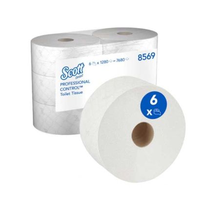 Тоалетна хартия Kimberly-Clark Scott Control 8569 Centrefeed, 1280 къса, 6 броя