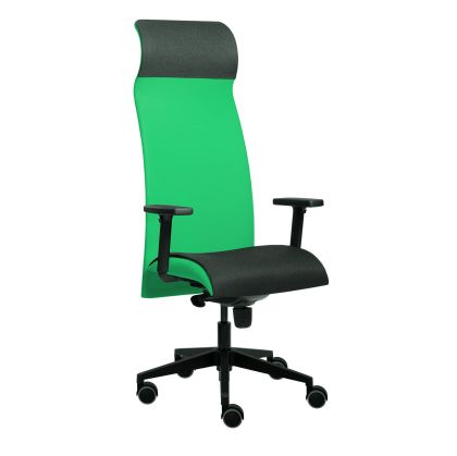 Ергономичен стол Tronhill Solium Executive, дамаска и меш, Synchronous механизъм, до 120 kg, зелен