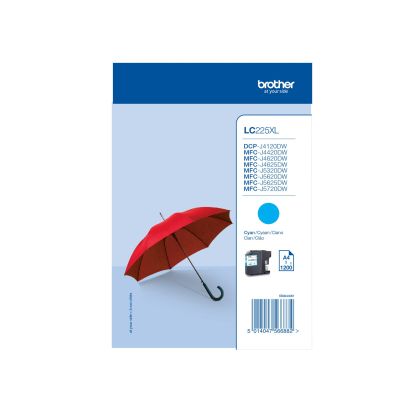 Оригинален патрон Brother LC225XL, 1200 страници/5%, Cyan