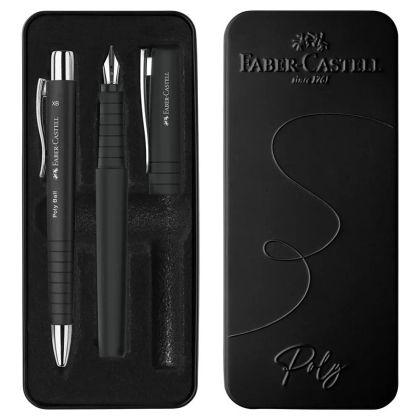 Химикалка и писалка Faber Castell Poly, Черен
