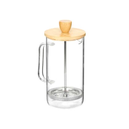 Кана с преса Vivalto, боросиликатно стъкло, с бамбуков капак, 600 ml
