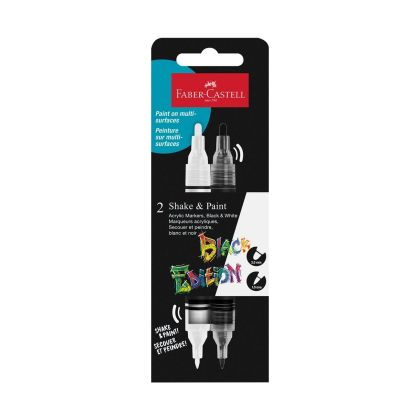 Faber-Castell Акрилен маркер Black Edition, черен и бял