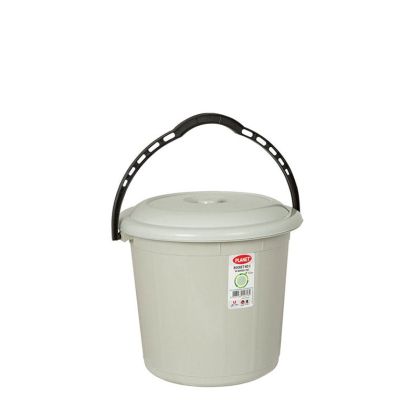Кофа Planet с капак, 15 L, сива
