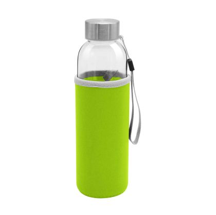 Office 1 Бутилка Halo, стъклена, 500 ml, със зелен калъф