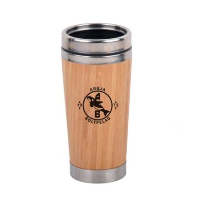 Office 1 Термочаша Sasa, неръждаема стомана и бамбук, 450 ml