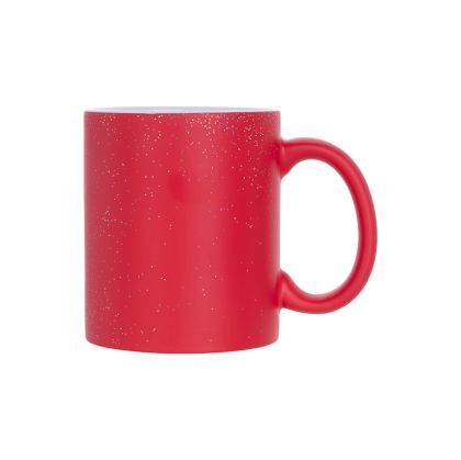 BESTSUB Магическа чаша, керамична, 330 ml, червен мат, с възможност за персонализация