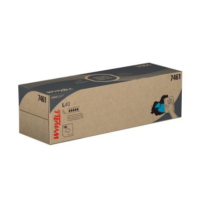 Кърпи за почистване Kimberly-Clark WypAll L40 7461, в кутия, 25 х 41.5 cm, бели, 100 броя