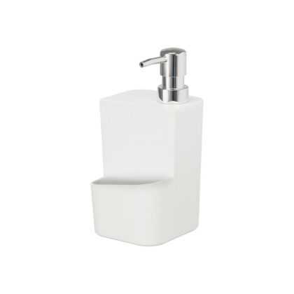Диспенсър Kinvara, с поставка за гъба, 650 ml, бял