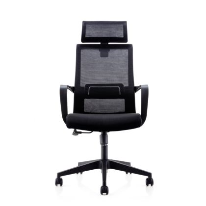 Директорски стол RFG Smart HB, дамаска и меш, Tilt механизъм, до 120 kg, черна седалка, черна облегалка