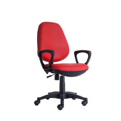 Ергономичен стол RFG Presto Black, екокожа, до 130 kg, червен