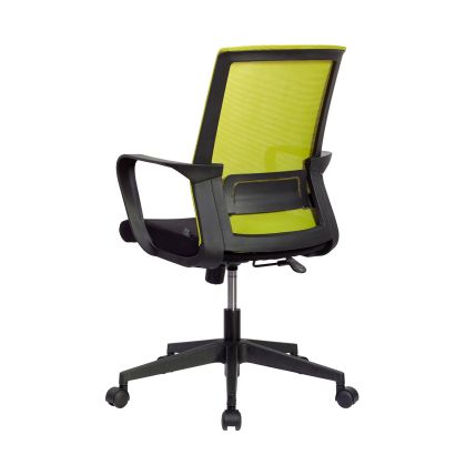 Офис стол RFG Smart W, дамаска и меш, Tilt механизъм, до 120 kg, черна седалка, зелена облегалка