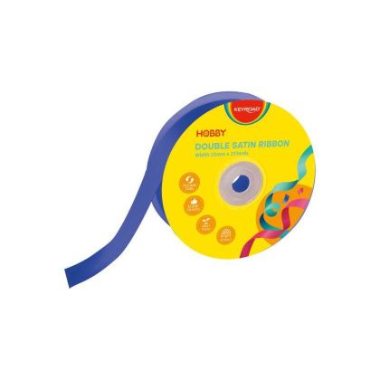 Лента Keyroad KR990031, 25м, сатен, Син