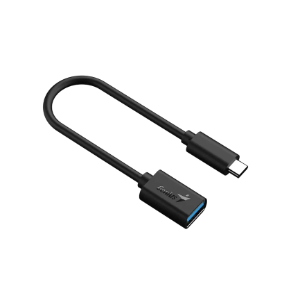 Адаптер Genius ACC-C2AC, с кабел, USB Type-A към USB Type-C, 21 cm, черен