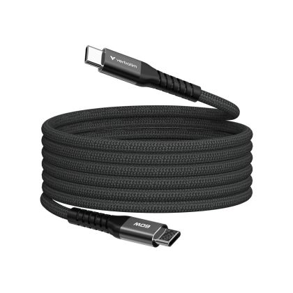 Кабел Verbatim Sync & Charge, магнитен, USB Type-C към USB Type-C, 60 W, 120 cm, черен