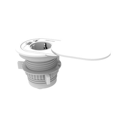 Разклонител Fellowes Ampra Power Spot, шуко, 1 гнездо, 1 USB Type-A, 1 USB Type-C, бял