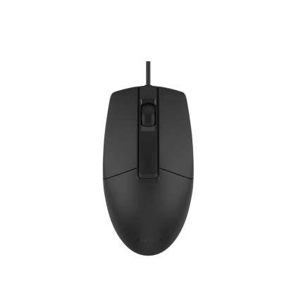Мишка A4Tech OP-330S, с кабел, безшумна, USB, черна