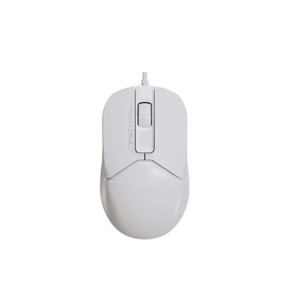 Мишка A4Tech Fstyler FM12S, с кабел, безшумна, USB, 3 бутона, бяла