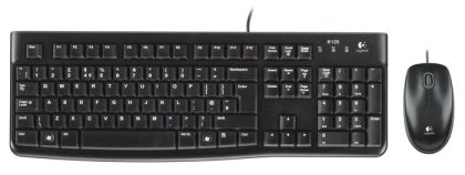 Клавиатура и мишка Logitech MK120, с кабел, черни, USB, без кирилизация