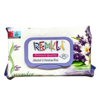 Мокри кърпи Renkli Premium 100бр. с капак, лавандула