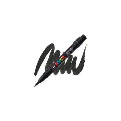 Перманентен маркер Uni Posca PCF-350, четка, на водна основа, 1-10 mm, Черен