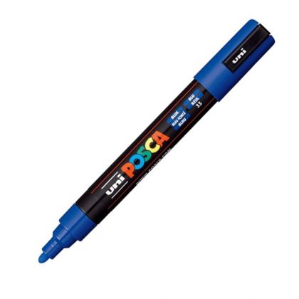 Перманентен маркер Uni Posca PC-5M на водна основа, 1.8-2.5 mm, Тъмносин