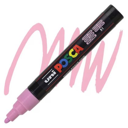 Перманентен маркер Uni Posca PC-5M на водна основа, 1.8-2.5 mm, Розов