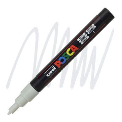 Перманентен маркер Uni Posca PC-3M на водна основа, 0.9-1.3 mm, Бял