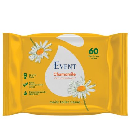 Мокри кърпи Event за тоалетна, 60бр, Лайка