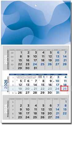 Стенен работен календар Финес 1, 1 секция, син