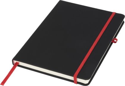 Бележник Noir medium, А5, 96 листа, черен/червен