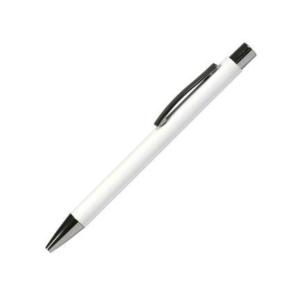 Office 1 Химикалка Draco Chrome, метална, бяла