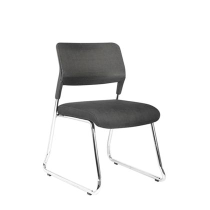 Посетителски стол RFG Evo 4S M, текстил, метална основа, до 120 kg, черен, 5 броя в комплект
