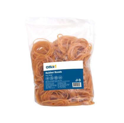 Office 1 Ластици, 100% каучук, диаметър 50 mm, широчина 3.0 mm, 500 g, кафяви