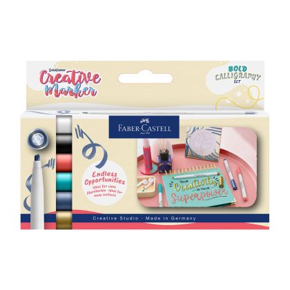 Faber-Castell Маркер за калиграфия Creative Lettering, 6 цвята