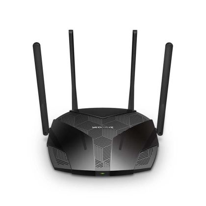 Рутер Mercusys MR80X, безжичен, трилентов Gigabit Wi-Fi 6, честота 2.4/5 GHz, WPA3