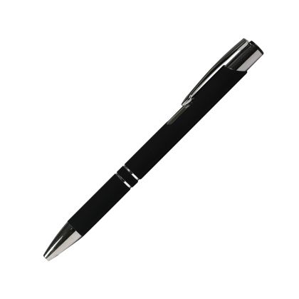 Office 1 Химикалка Norma Soft, метална, гумирана, черна