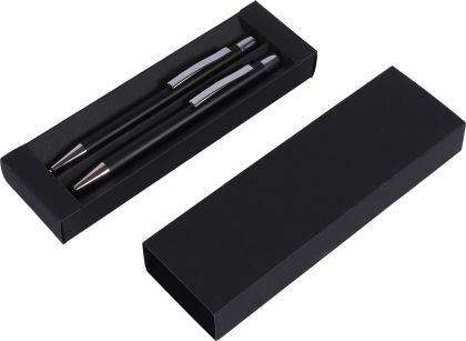 Комплект Oslo, химикалка и автоматичен молив, ЧЕРЕН