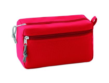 Несесер с два ципа, червен