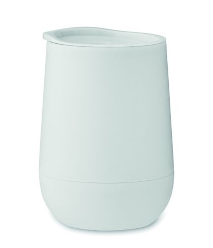 Чаша Go, двустенна, с капак, PP, 300ml, БЯЛ