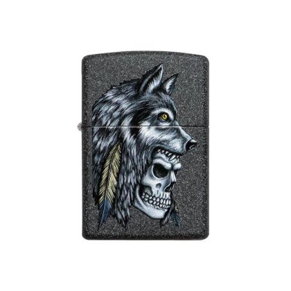 Zippo Запалка 29863 - Wolf Skull Feather Design