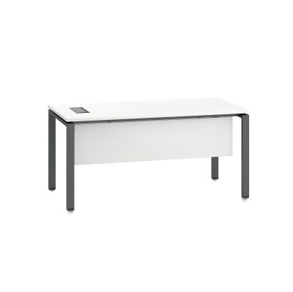 Бюро RFG Monaco, 1600 x 800 x 750 mm, ПДЧ 25 mm, с отвор за кабели, бял плот, черни метални крака
