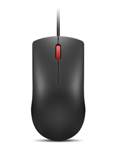 Мишка Lenovo 120, с кабел, оптична, USB, 1600 dpi, черна