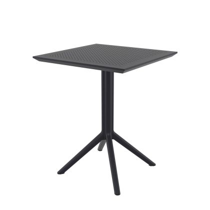 Градинска маса RFG Folding, сгъваема, квадратна, пластмасова, черна
