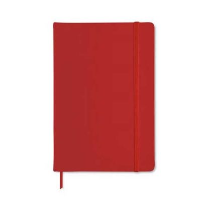 Office 1 Тефтер Sofia, А5, с ластик, широки редове, 80 листа, червен