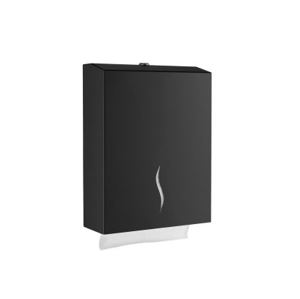 Диспенсър за кърпи за ръце Dayco, с V-сгъвка, 27 х 12 х 21 cm, черен, за 300 кърпи