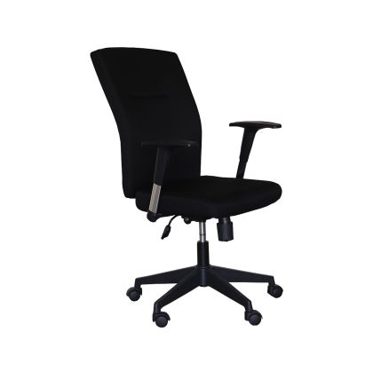 Офис стол HZR 02 101, екокожа, до 120 kg, черен, сглобена мостра